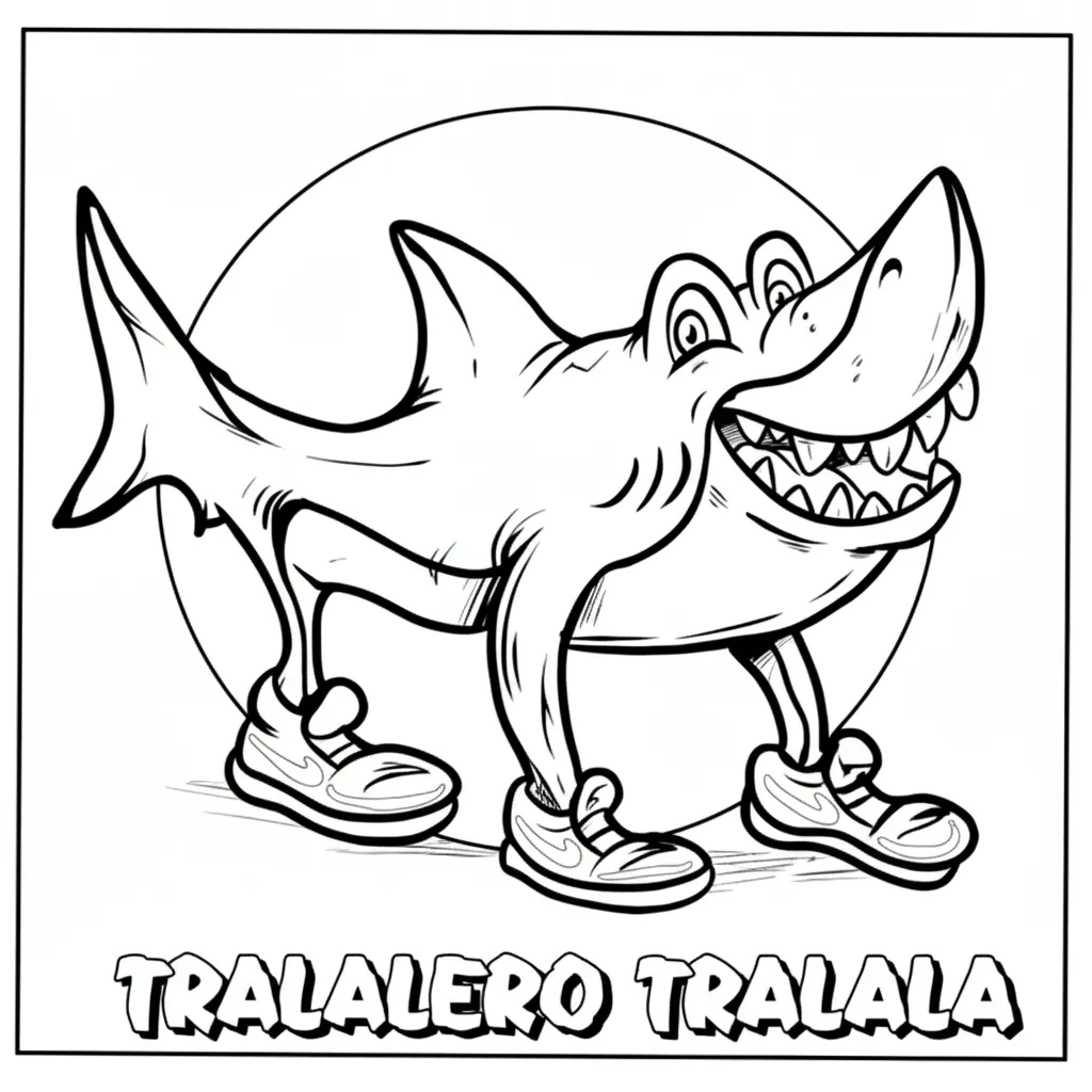 Tralalero Tralala Ausmalbilder 6