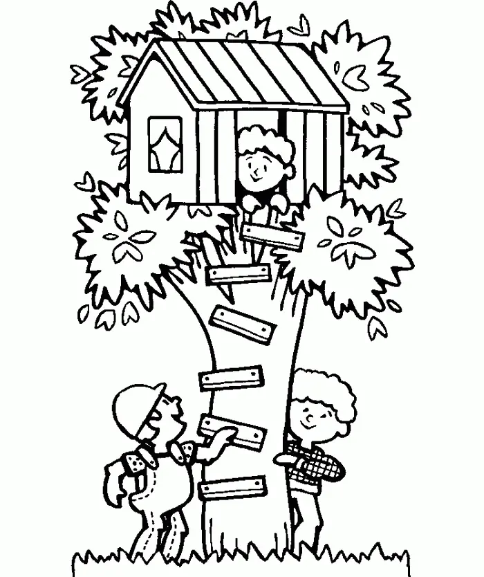 Treehouse Coloring Pages 22