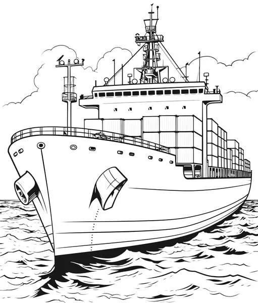 Warship Coloring Pages