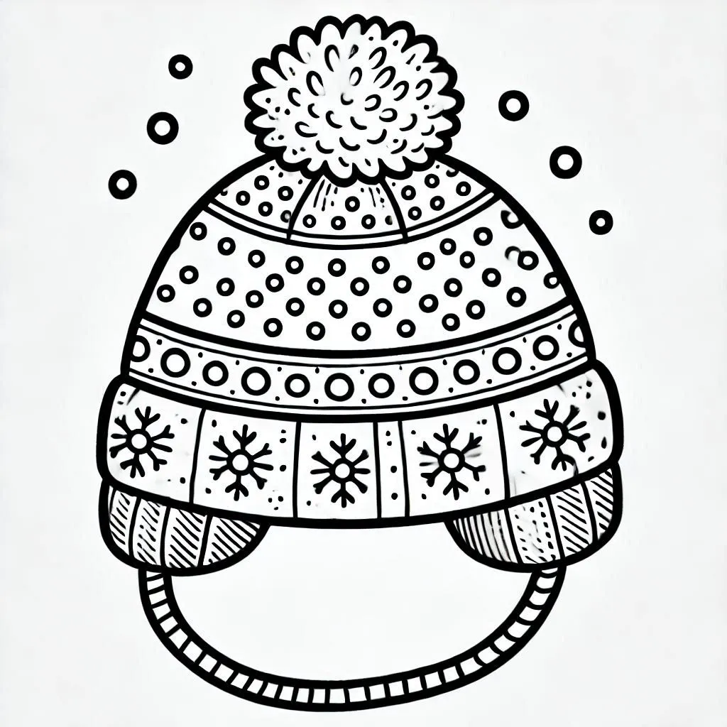 Winter hat coloring pages 12