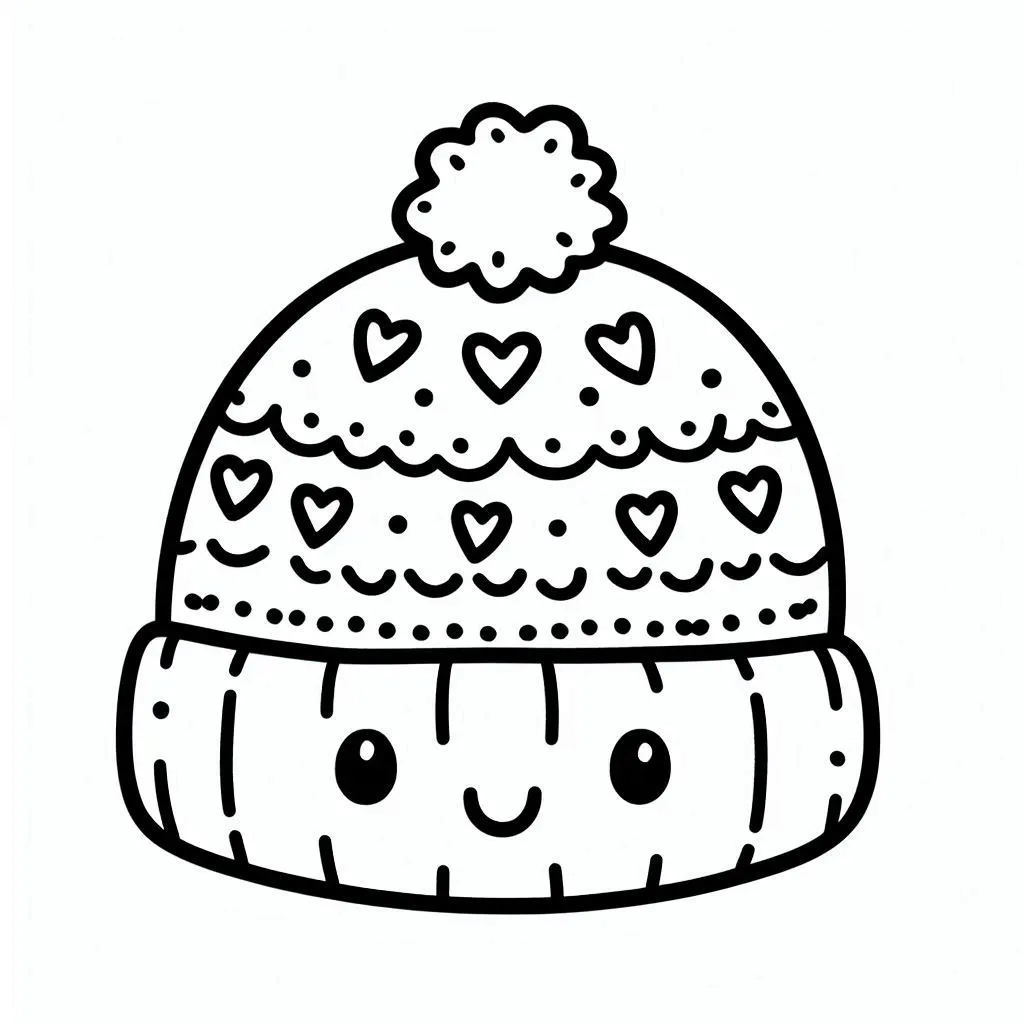Winter hat coloring pages 24