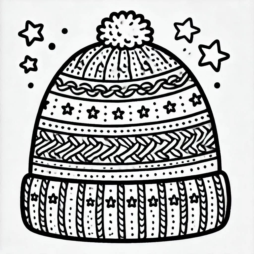 Winter hat coloring pages 33