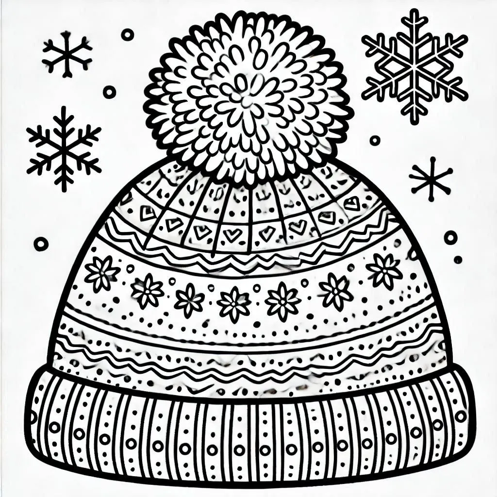 Winter hat coloring pages 34