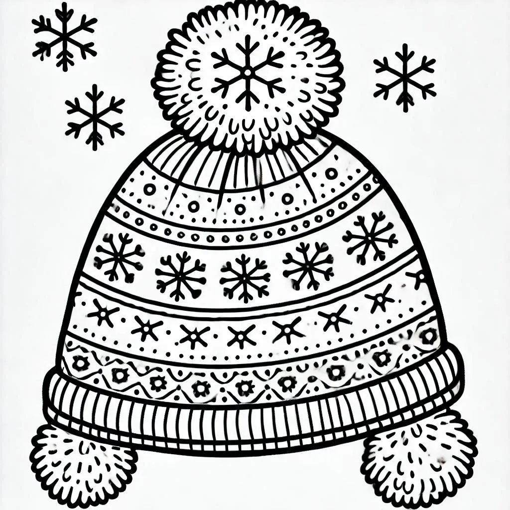 Winter hat coloring pages 35