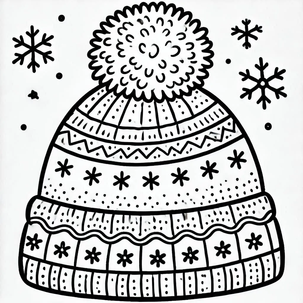 Winter hat coloring pages 36