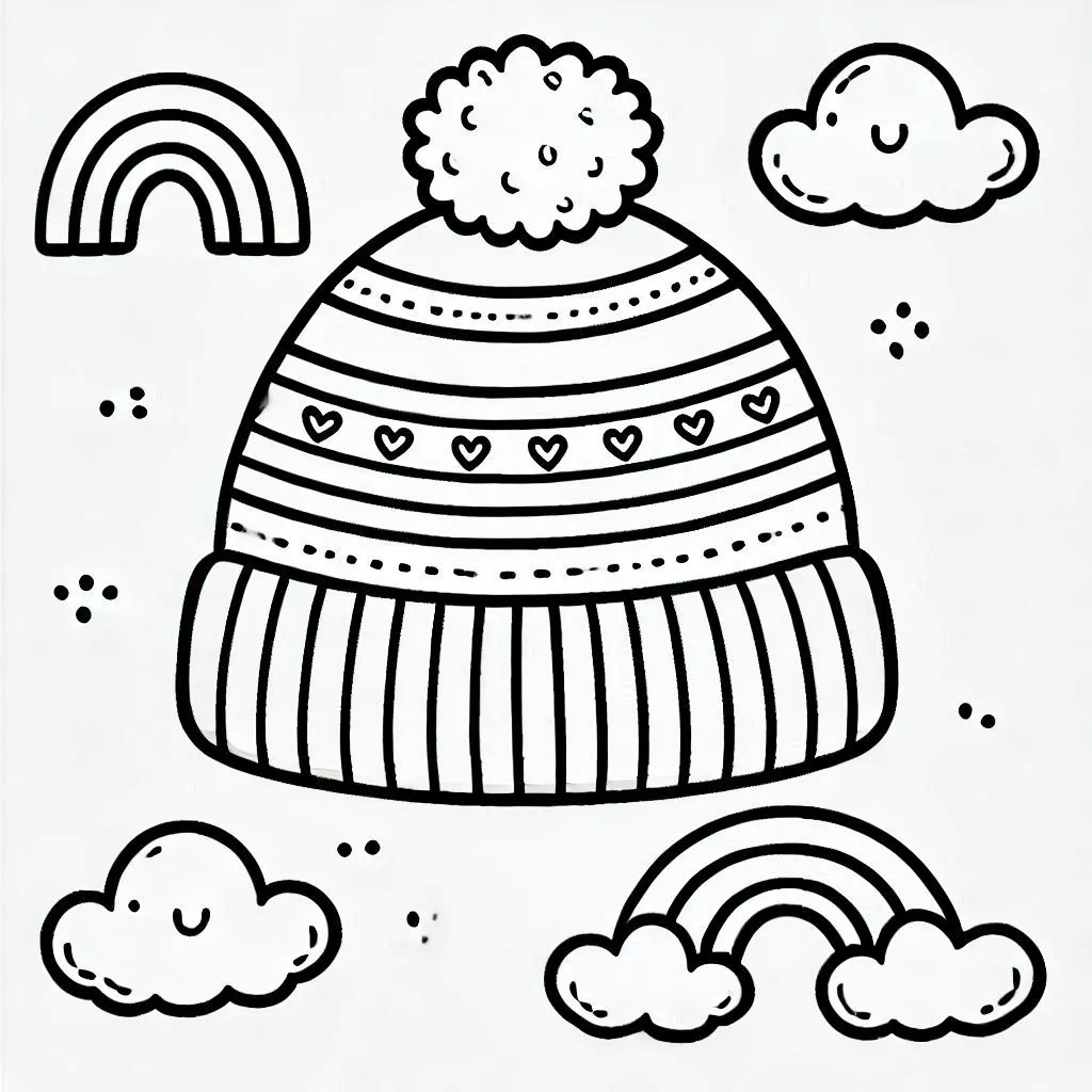 Winter hat coloring pages 37