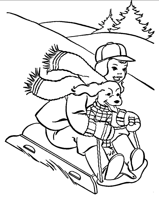 Desenhos de Esporte de Inverno Para Colorir 100