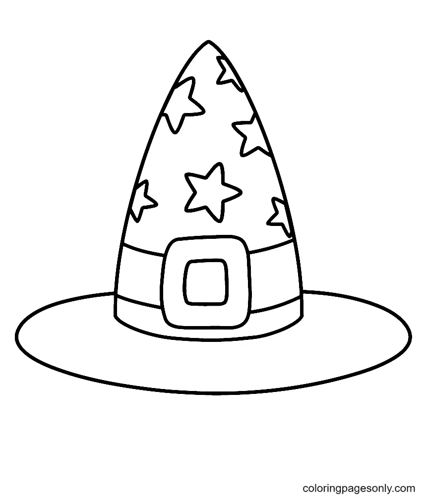Witch Hat Coloring Pages 18